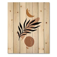 Designart - Abstact Minimal Sun, Moon & Tropical Palm Leaf I