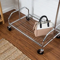Honey Can Do Rolling Garment Rack w/ Bottom Shelf