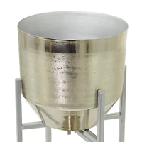 Silver Metal Planter with Removable Stand Set