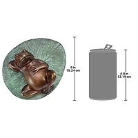 Design Toscano Spitting Frog on Lily Pad Bronze Garden Statue