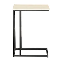 Black Iron & Wood Contemporary Accent Table