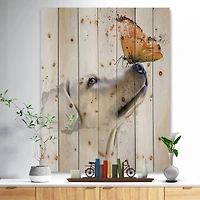 Designart - Golden Retriever Dog with Butterfly