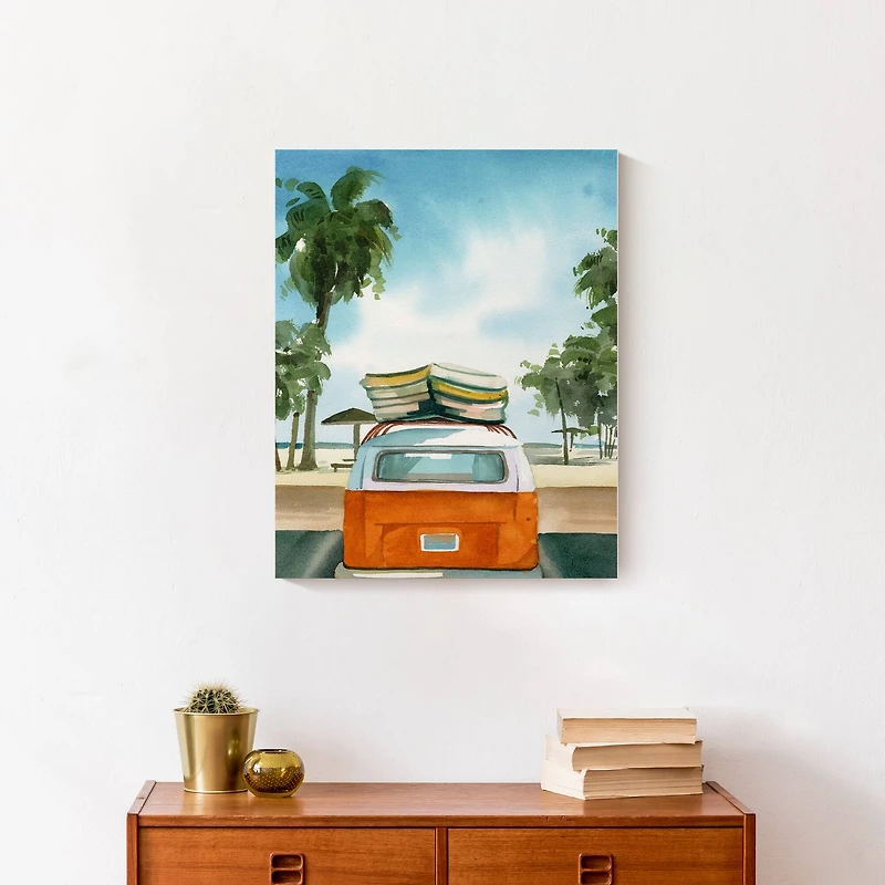 Beach Van 16" x 20" Canvas Wall Art