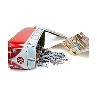VW Road Trips Collectible Bus-Shaped Tin Puzzle: 550 Pcs