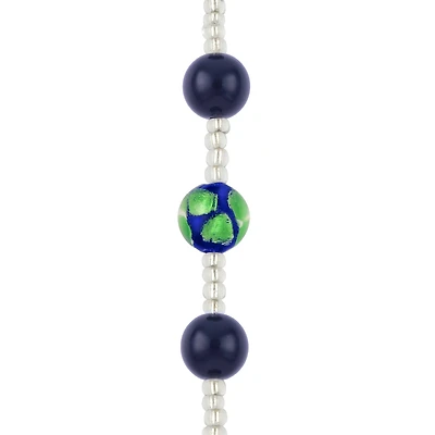 Blue Lampwork Glass Round Dot Beads by Bead Landing™