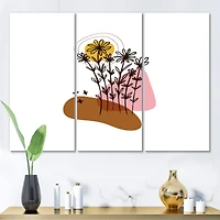 Designart - Elementary Shapes With Abstract Flowers Plants I