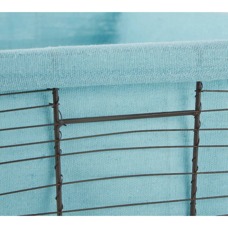 DII® Vintage Gray Wire Basket with Aqua Liner, 5ct.