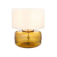 Hello Honey® 16" Amber Glass Table Lamp with White Cotton Shade