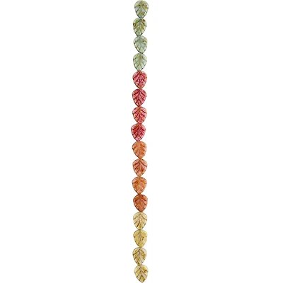 10mm Mixed Czech Glass Leaf Beads by Bead Landing™