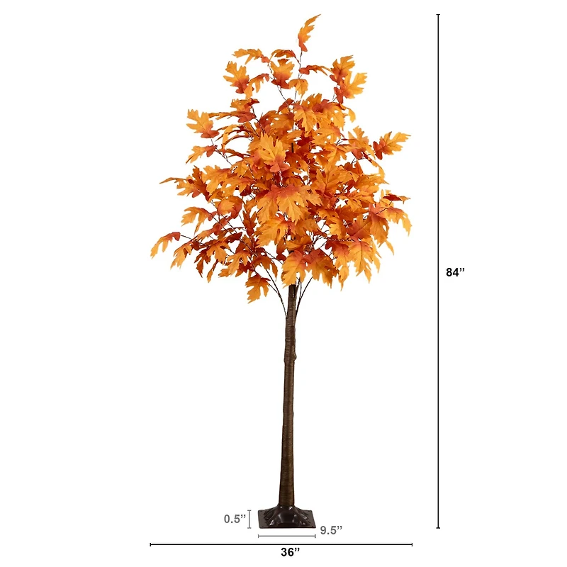 7ft. Pre-Lit Autumn Maple Artificial Fall Tree with 450 Warm White LED Lights