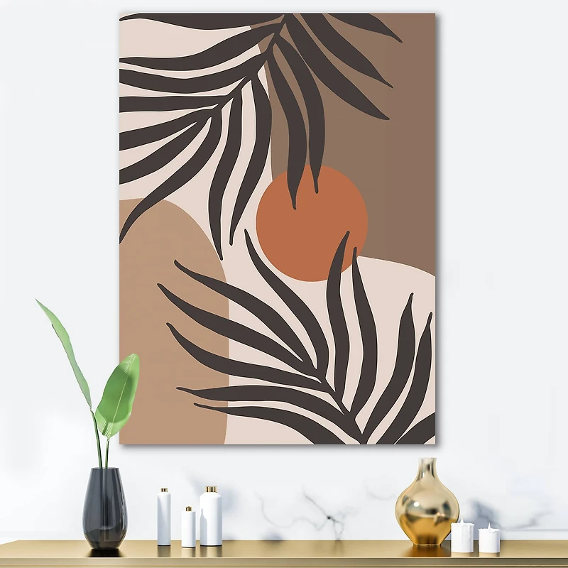 Designart - Moon & Sun Shapes In Retro Terracotta Tones III