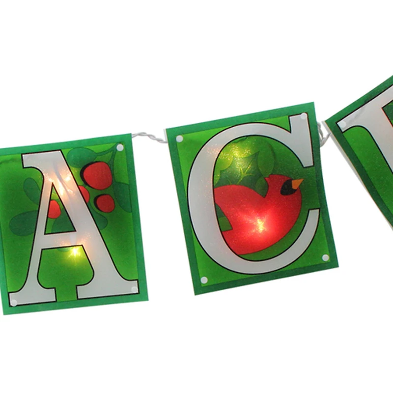 4.5ft. Shimmering Green Lighted Peace Garland