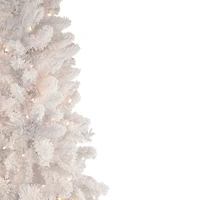 6.5ft. Pre-Lit Flocked Norway Pine Artificial Christmas Tree, Warm White LED Lights