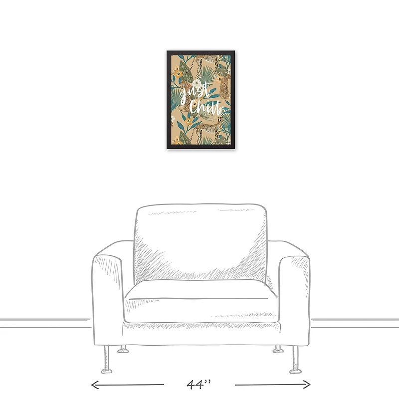 Just Chill Tropical Cheetah Black Framed Canvas Art