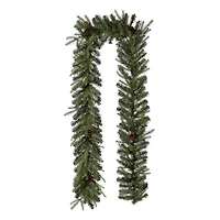 Glitzhome® 9ft. LED Greenery Pinecone Christmas Garland with Timer