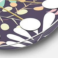 Designart 'Retro Botanical Pattern Ii Mid-Century Modern Wall Clock