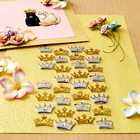 12 Packs: 32 ct. (384 total) Silver & Gold Crown Gemstone Stickers by Recollections™