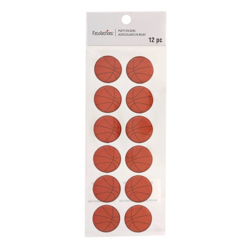 12 Packs: 12 ct. (144 total) Mini Basketball Stickers by Recollections™