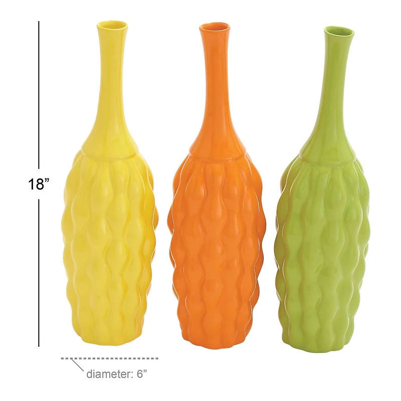 The Novogratz 18" Bright Ceramic Coastal Vase Set