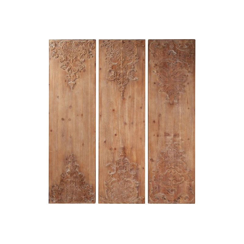 55" Brown Wood Rustic Wall Decor, 3ct.