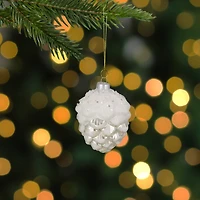3.5" Silver Frosted Pine Cone Glass Christmas Ornament