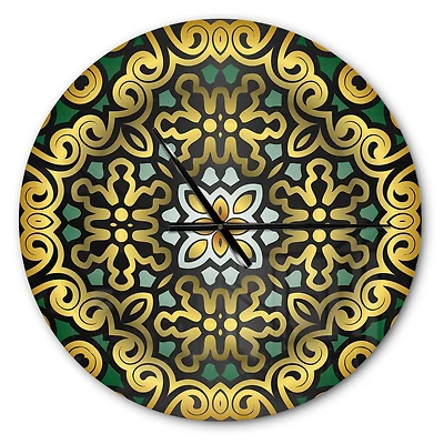 Designart 'Ethnic Floral Geometric Ornament Modern Wall Clock