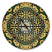 Designart 'Ethnic Floral Geometric Ornament Modern Wall Clock