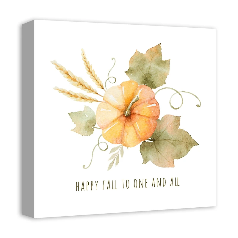 Happy Fall To One And All Canvas Wall Art