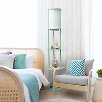 Simple Designs™ 62.5" Round Floor Lamp with 2 USB Ports and 1 Outlet