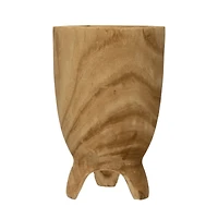 Hello Honey® 13" Decorative Paulownia Wood Footed Planter