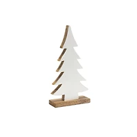 White Pine Tree on Natural Wood Base Set