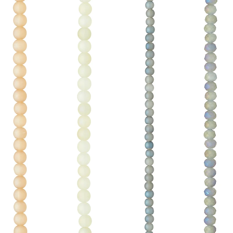 12 Pack: Pastel Pink & Purple Faceted Glass Rondelle Beads by Bead Landing™