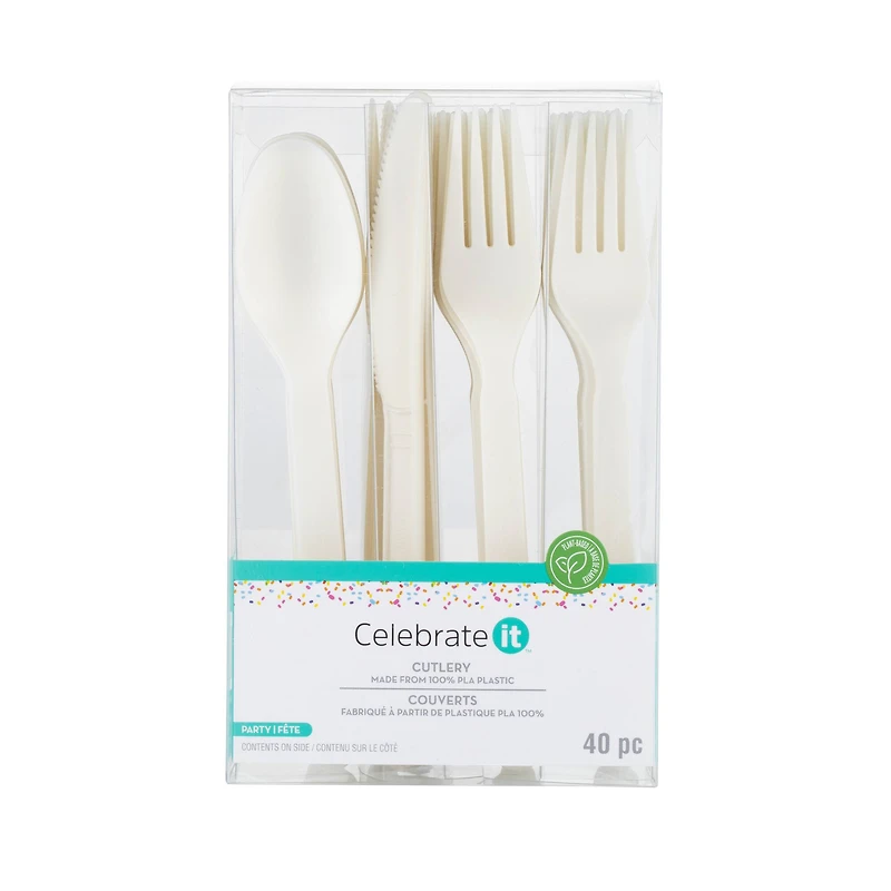 40 Piece Plant-Based Plastic Cutlery Set by Celebrate It™