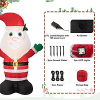 Glitzhome® 8ft. LED Lighted Musical Santa Inflatable Décor