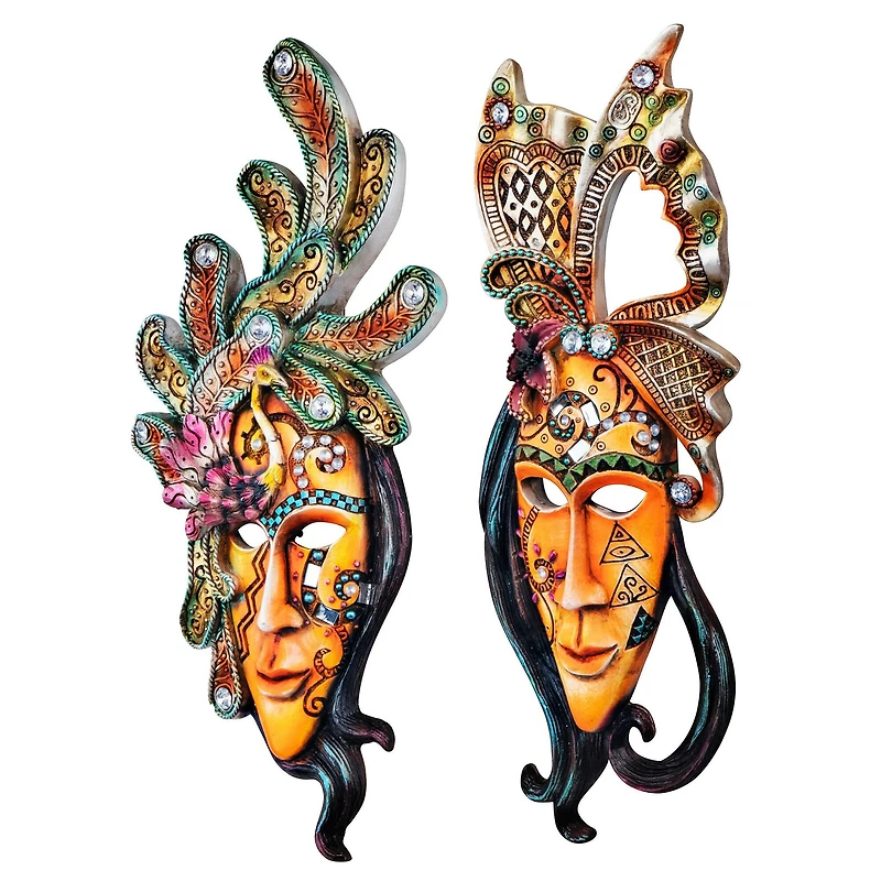 Design Toscano Masquerade at Mardi Gras Mask Wall Sculpture Set