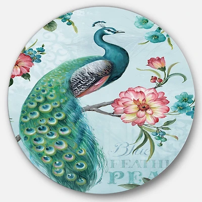 Designart - Handpainted Peacock