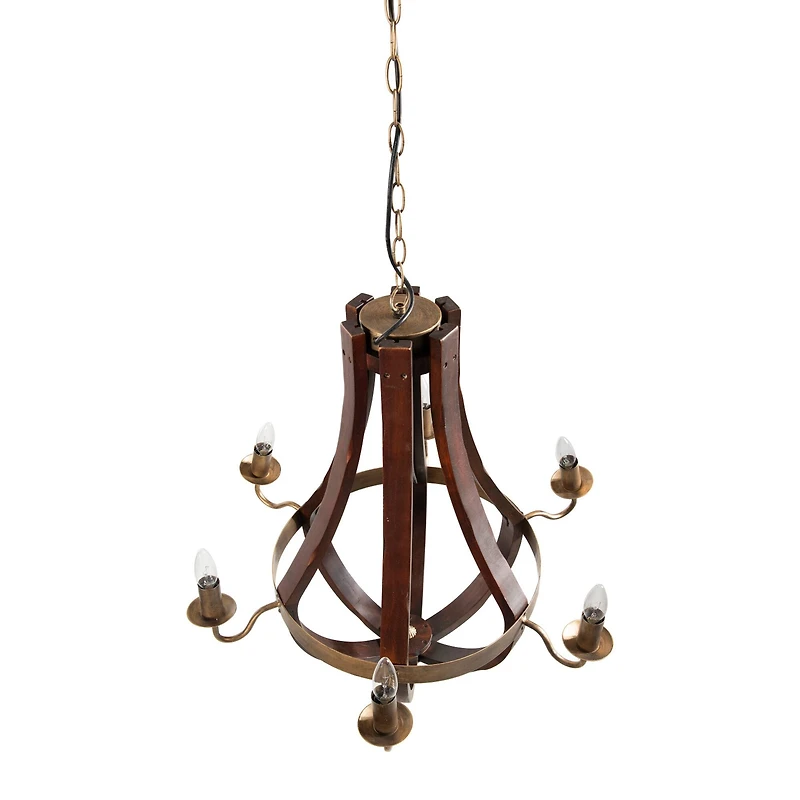 Hello Honey® 30'' Gold Wood & Metal Chandelier