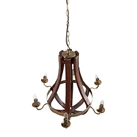 Hello Honey® 30'' Gold Wood & Metal Chandelier