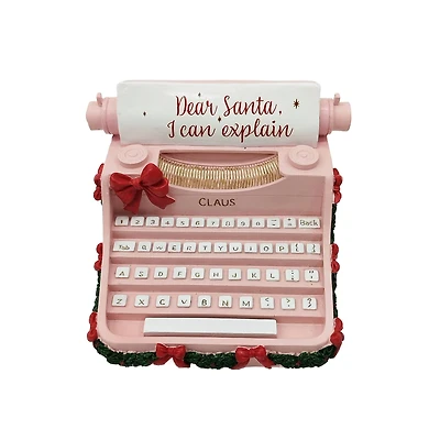 5.75" Pink Dear Santa Typewriter Tabletop Décor by Ashland®