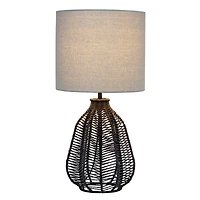 Lalia Home 21" Rattan Paper Rope Table Lamp with Shade