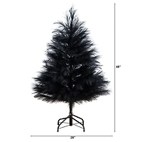 4ft. Artificial Halloween Black Pampas Grass Christmas Tree