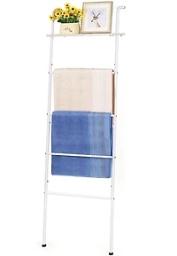 NEX™ 5-Tier White Ladder Towel & Blanket Holder Rack