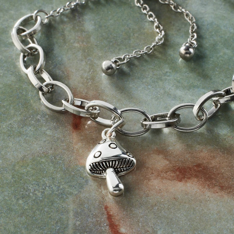 Silver Plated Mushroom Charm by Bead Landing™