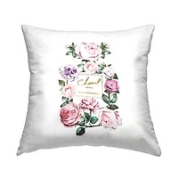 Stupell Industries Spring Garden Rose Florals Glam Perfume Bottle Throw Pillow 18" x 18"
