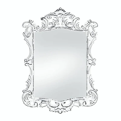 Regal White Distressed Wall Mirror