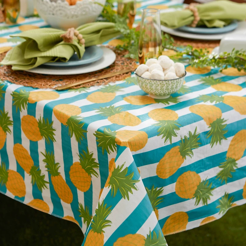 Pineapple Vinyl Tablecloth 60" x 102"