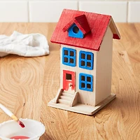 7.5" Unfinished Wood Townhouse Birdhouse by Make Market®