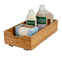 Household Essentials Glidez Bamboo & Steel Slide-Out Storage Organizer
