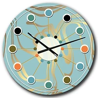 Designart 'Golden Marble Design I Mid-Century Modern Wall Clock