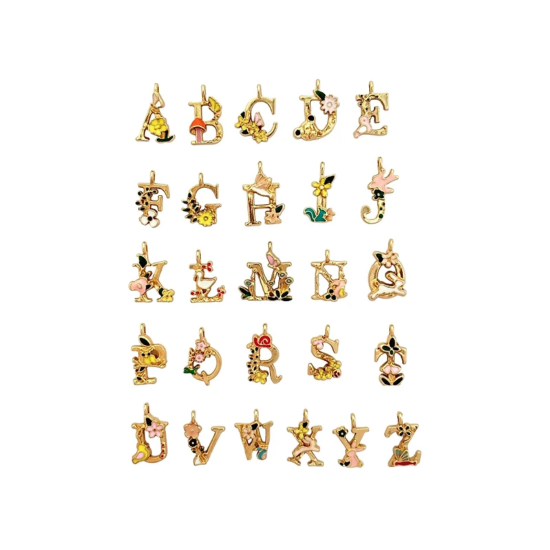 Blue Moon Studio™ Flower Alphabet Charm Set